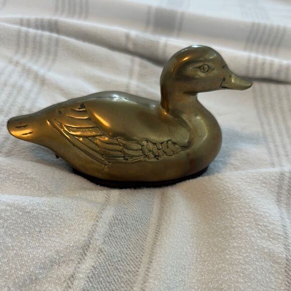 Mid-Century Brass Duck Lint Brush - Picture 1 of 5